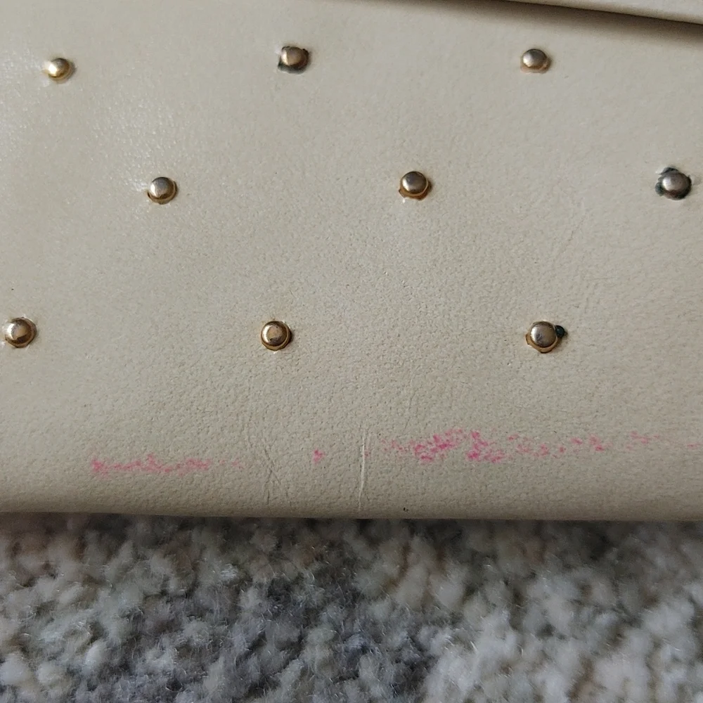 Princess Gardner Gahna Cowhide Gold Studded Womens Coin Purse Wallet